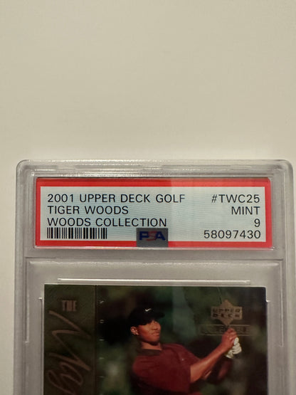 Tiger Woods #TWC25 PSA Graded Mint 9 (2001 Upper Deck Woods Collection)