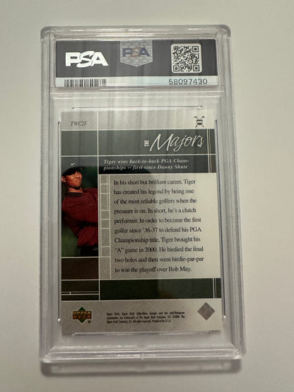 Tiger Woods #TWC25 PSA Graded Mint 9 (2001 Upper Deck Woods Collection)
