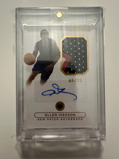 2024 Keepsake Edition ALLEN IVERSON Gem Jersey Patch Auto # /75