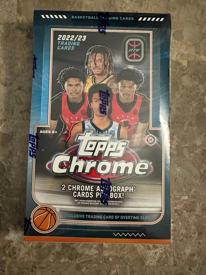 2022-2023 Topps Chrome Overtime Elite Basketball Hobby Box Factory Sealed
