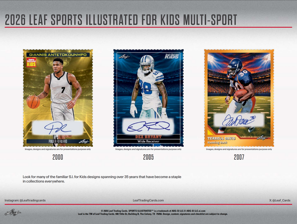 2026 Leaf Sports Illustrated For Kids Multi-Sport Hobby Box