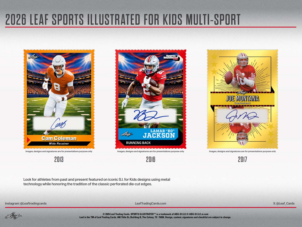 2026 Leaf Sports Illustrated For Kids Multi-Sport Hobby Box