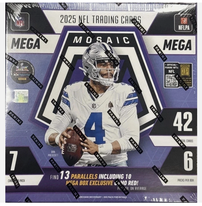 2025 Panini Mosaic Football Hobby Mega Box Case (12 boxes)
