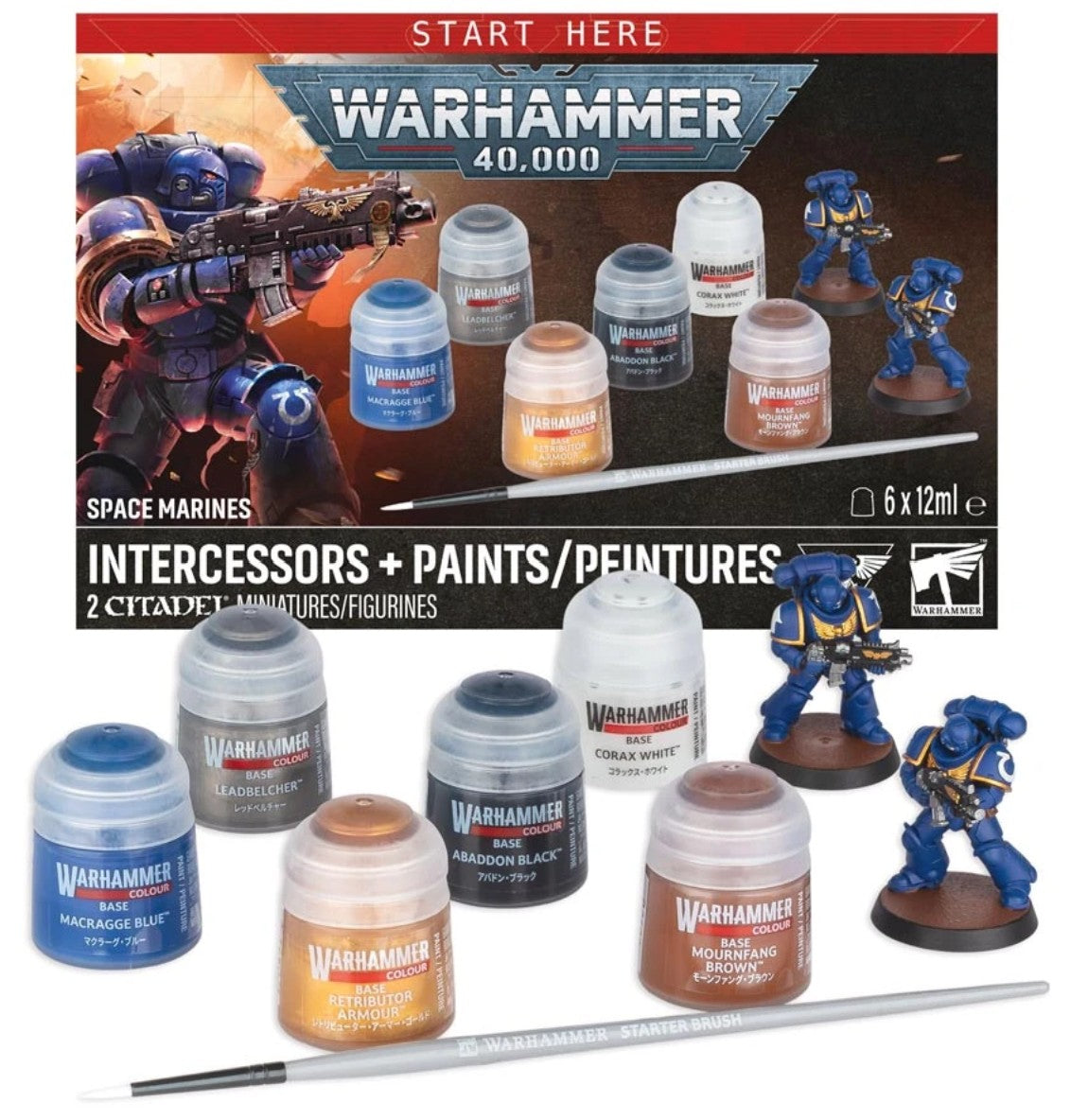 Warhammer 40,000 Space Marines Intercessors + Paints Set Box (60-11)