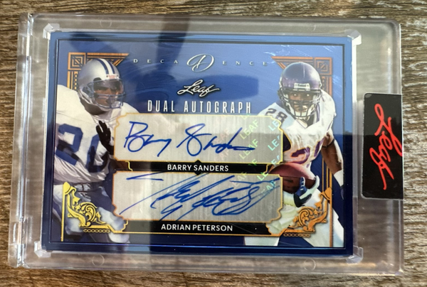 (2026/08/18) 2026 Leaf Decadence Dual Autograph Barry Sanders Adrian Peterson