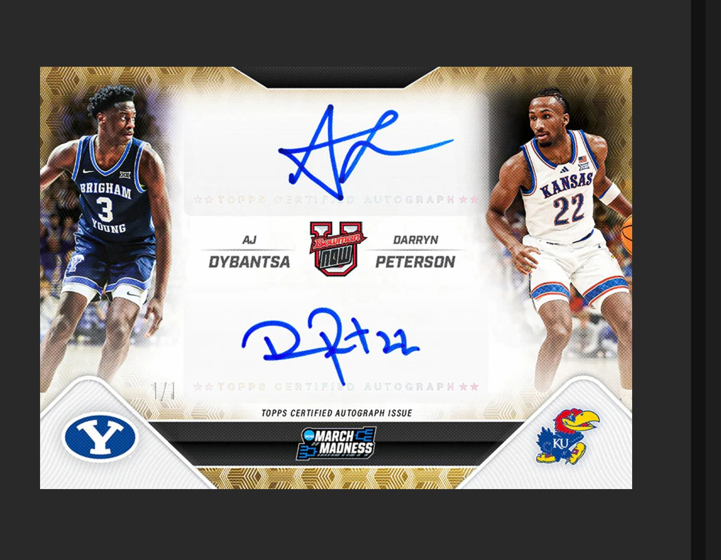 Topps Bowman U Now March Madness Hobby Box (2026) - 3 Autos