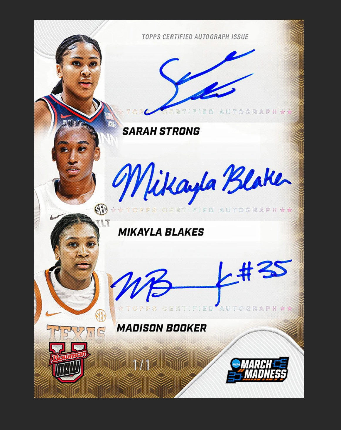 Topps Bowman U Now March Madness Hobby Box (2026) - 3 Autos