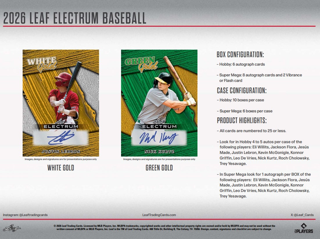 2026 Leaf Electrum Baseball SUPER MEGA Box