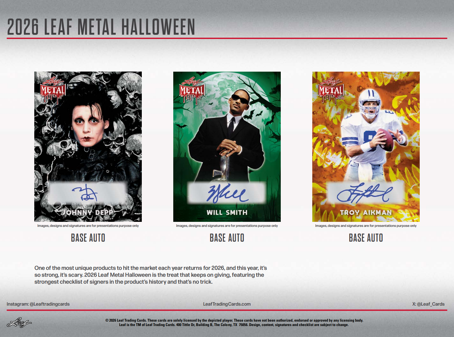 2026 Leaf Metal Halloween Hobby 10-Box Case