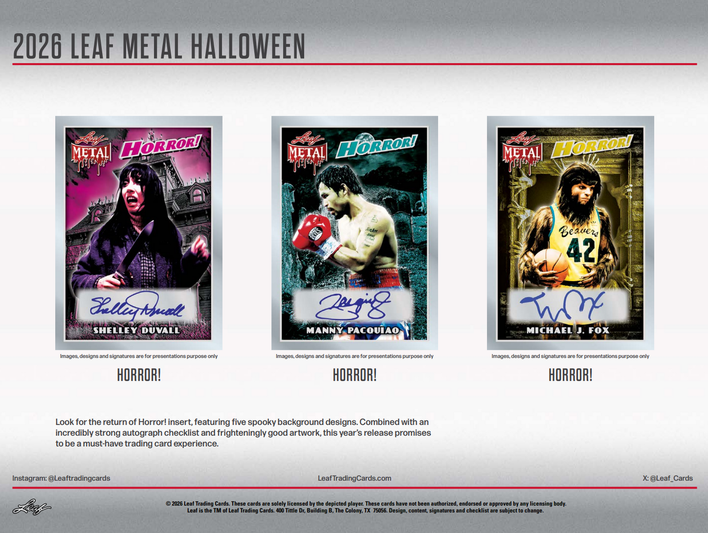 2026 Leaf Metal Halloween Hobby 10-Box Case