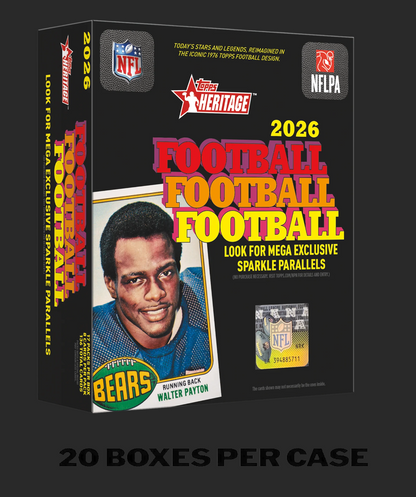 2026 Topps Heritage Football Mega 20-Box Case