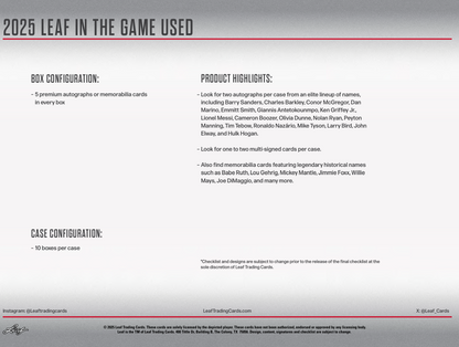 2025 Leaf In The Game Used Emerald Edition Box