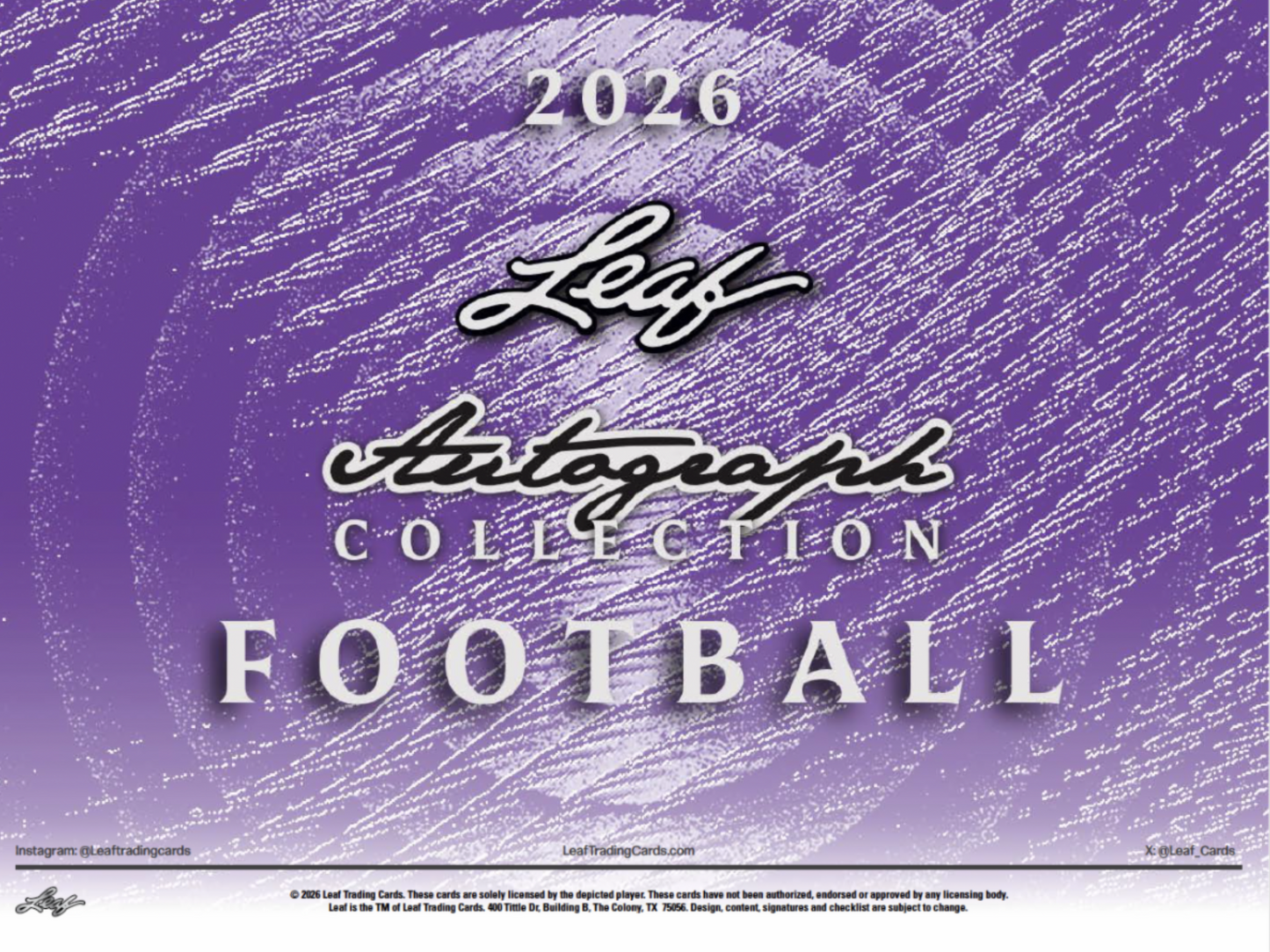 2026 Leaf Autograph Collection Football Jumbo Hobby 8-Box Case