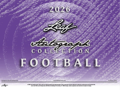 2026 Leaf Autograph Collection Football Jumbo Hobby 8-Box Case