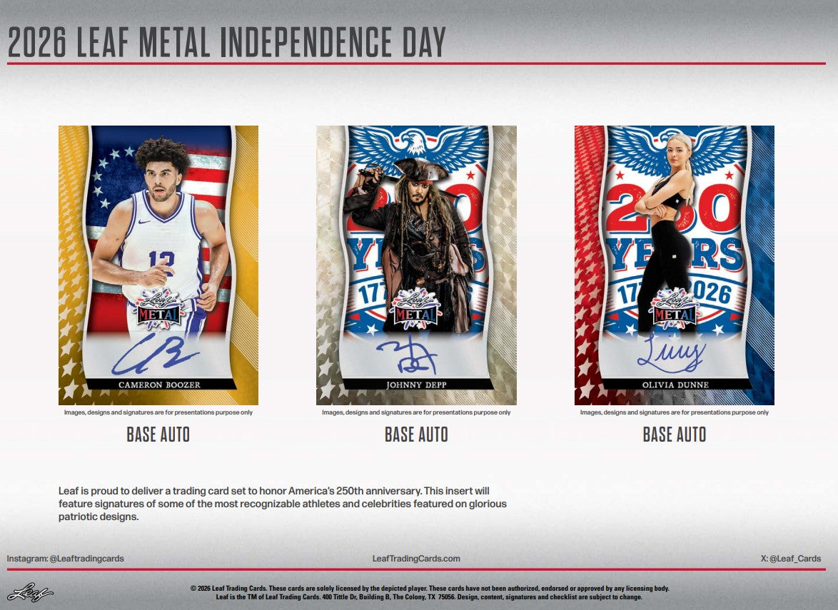 2026 Leaf Metal Independence Day Founding Fathers Box