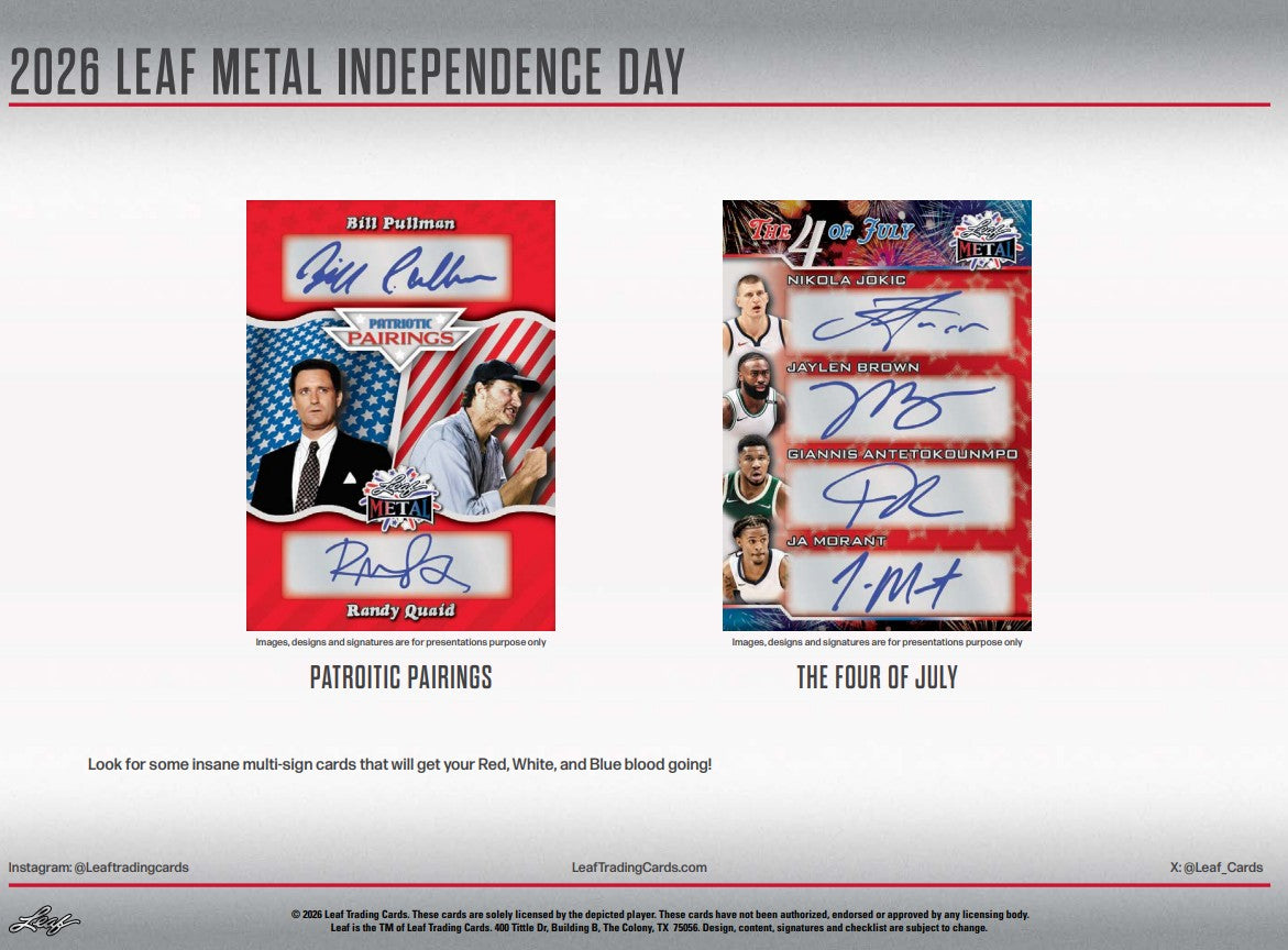 2026 Leaf Metal Independence Day Founding Fathers Box