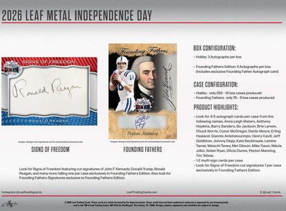 2026 Leaf Metal Independence Day Founding Fathers Box