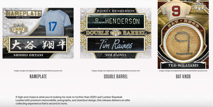 2025 Leaf Lumber Baseball Hobby Box Presale (Ships 12/26/2025)