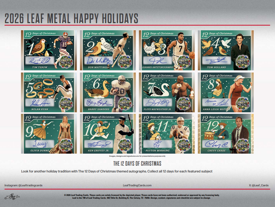 2026 Leaf Metal Happy Holidays Hobby Box