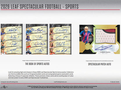 Leaf Spectacular Football Hobby 3-Box Case (2026)
