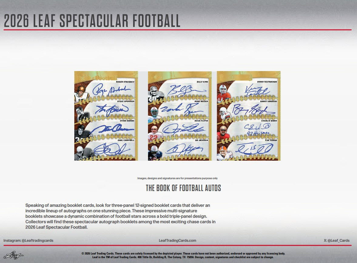 Leaf Spectacular Football Hobby 3-Box Case (2026)