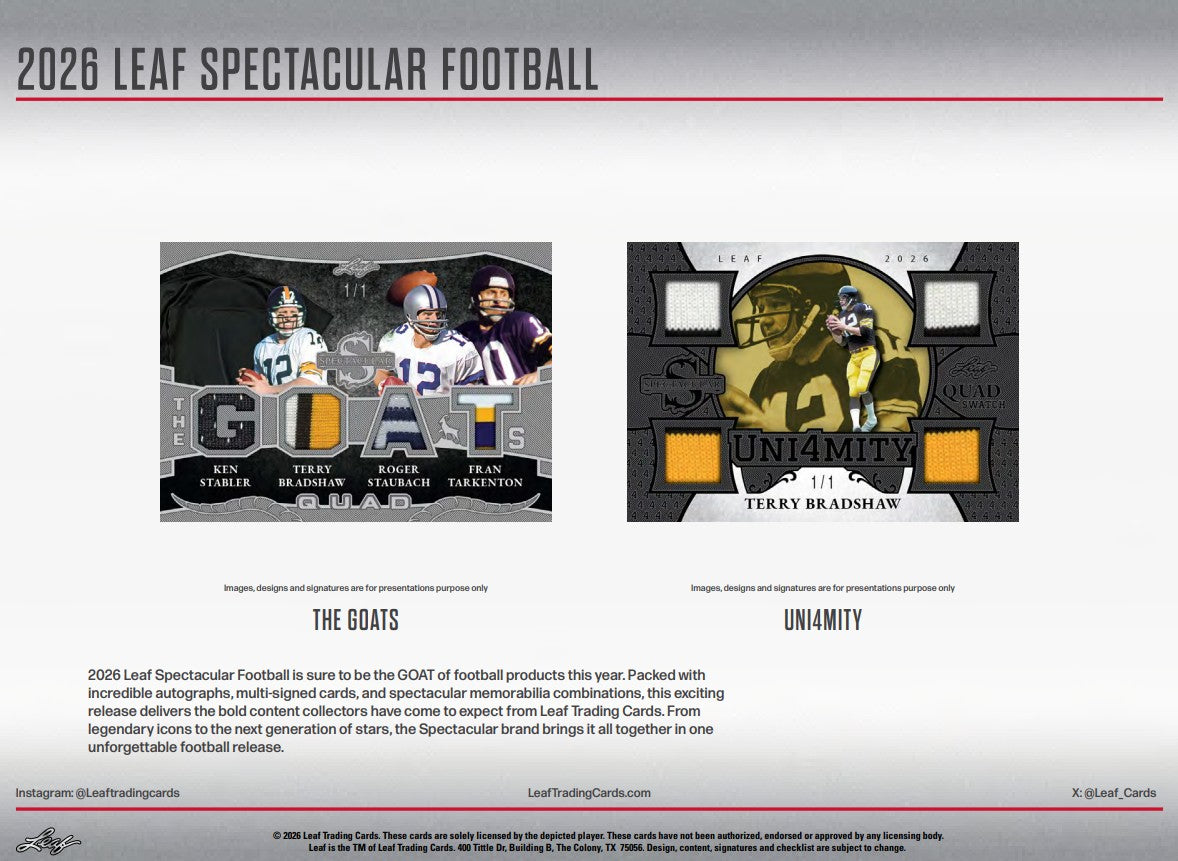 Leaf Spectacular Football Hobby 3-Box Case (2026)