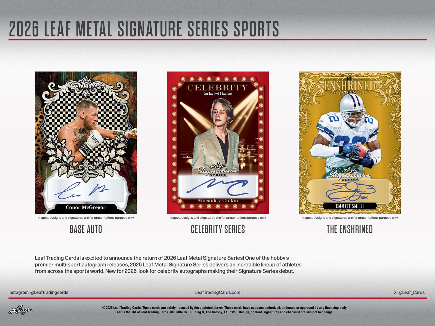 2026 Leaf Metal Signature Series Sports Hobby 10-Box Case
