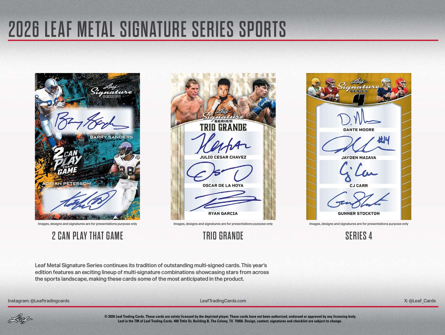 2026 Leaf Metal Signature Series Sports Hobby 10-Box Case