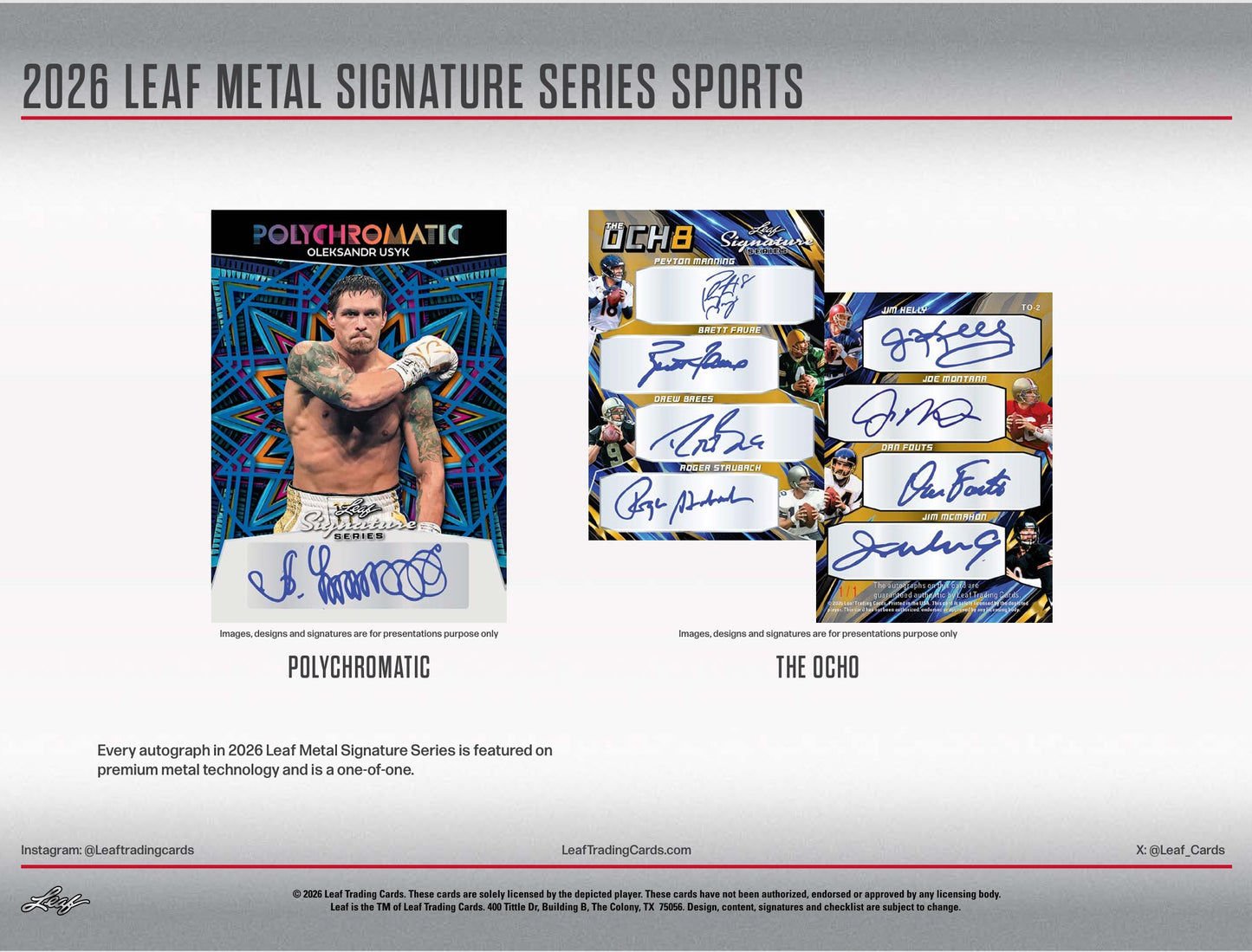 2026 Leaf Metal Signature Series Sports Hobby 10-Box Case