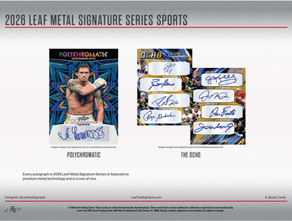 2026 Leaf Metal Signature Series Sports Hobby 10-Box Case
