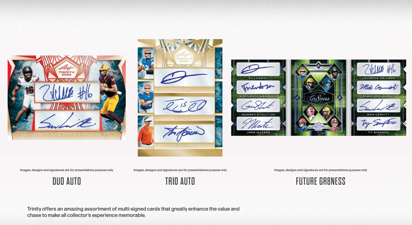 2025 Leaf Trinity Football Hobby Box Presale (Ships 12/5/2025)