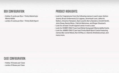 2025 Leaf Trinity Football Hobby Box Presale (Ships 12/5/2025)