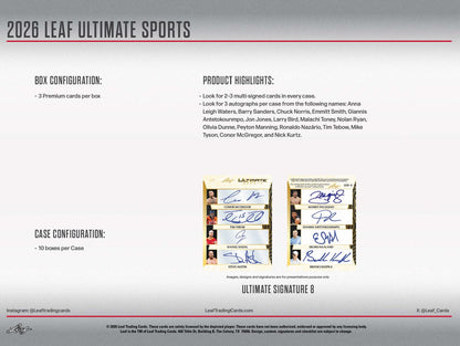 2026 Leaf Ultimate Sports Hobby 10-Box Case