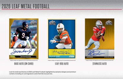 2026 Leaf Metal Football Jumbo Hobby Box Presale (Ships 3/13/2026)