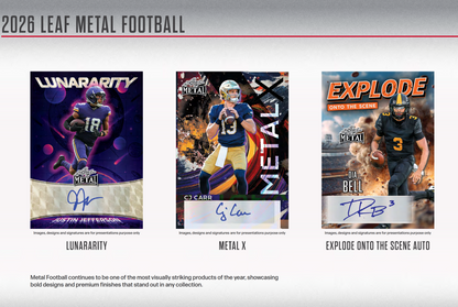 2026 Leaf Metal Football Jumbo Hobby Box Presale (Ships 3/13/2026)