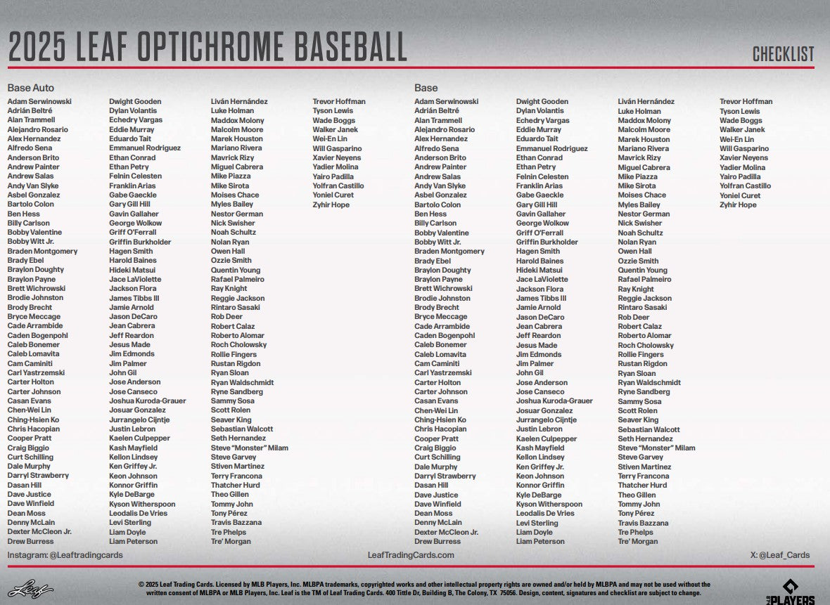 2025 Leaf Optichrome Baseball Jumbo Hobby Box