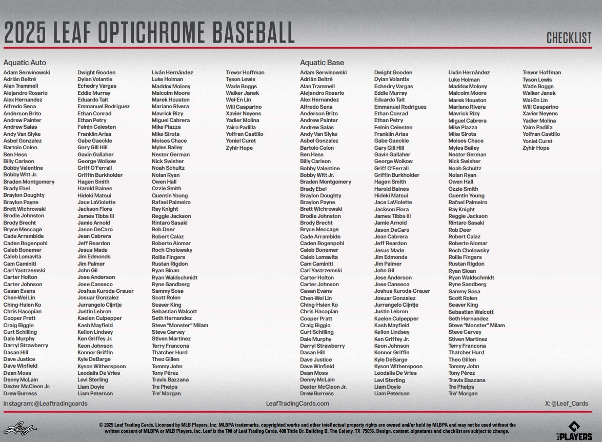 2025 Leaf Optichrome Baseball Jumbo Hobby Box