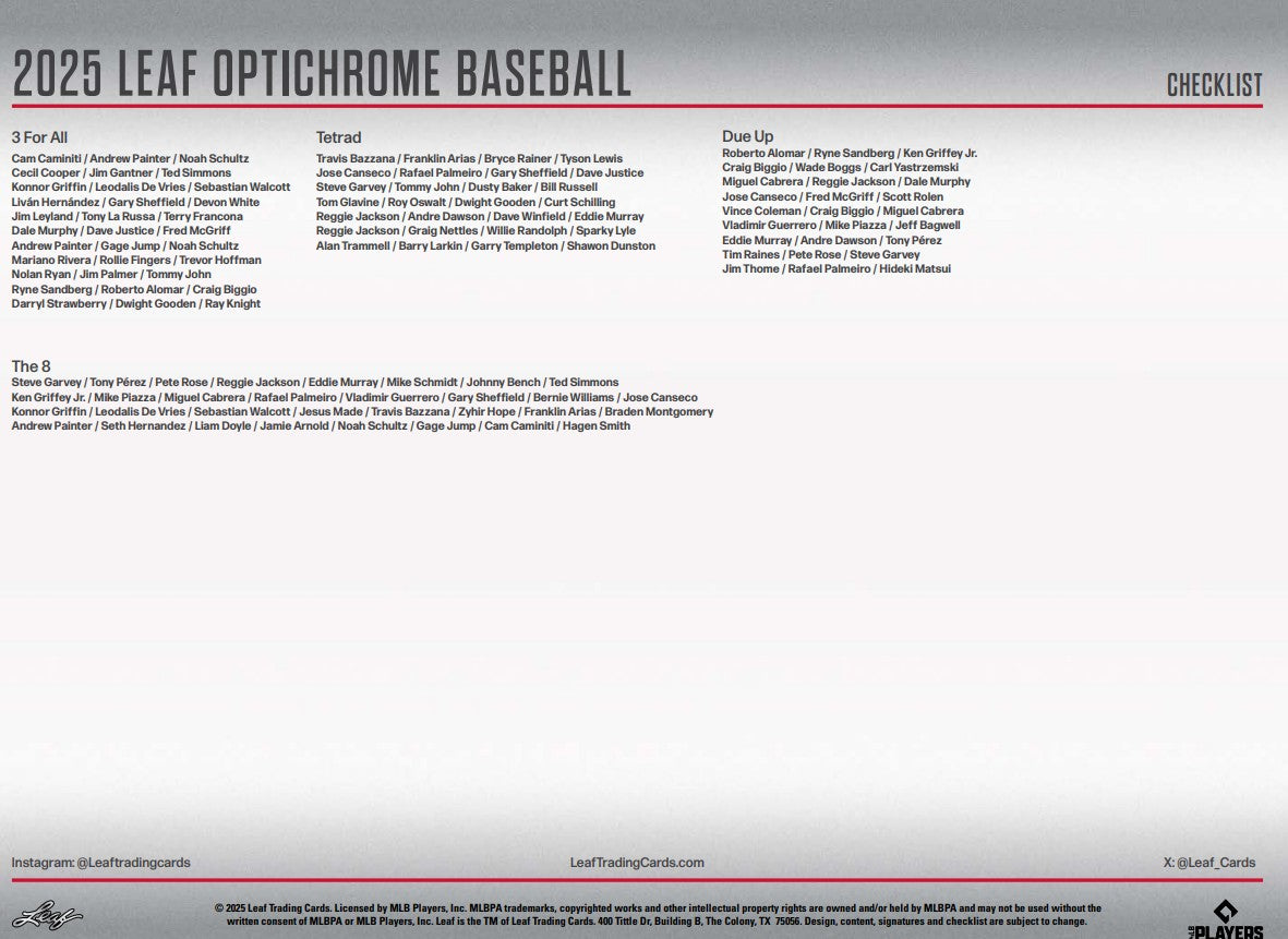 2025 Leaf Optichrome Baseball Jumbo Hobby Box