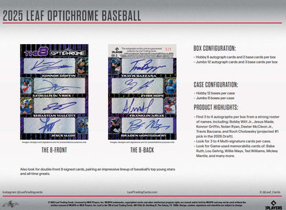 2025 Leaf Optichrome Baseball Jumbo Hobby Box