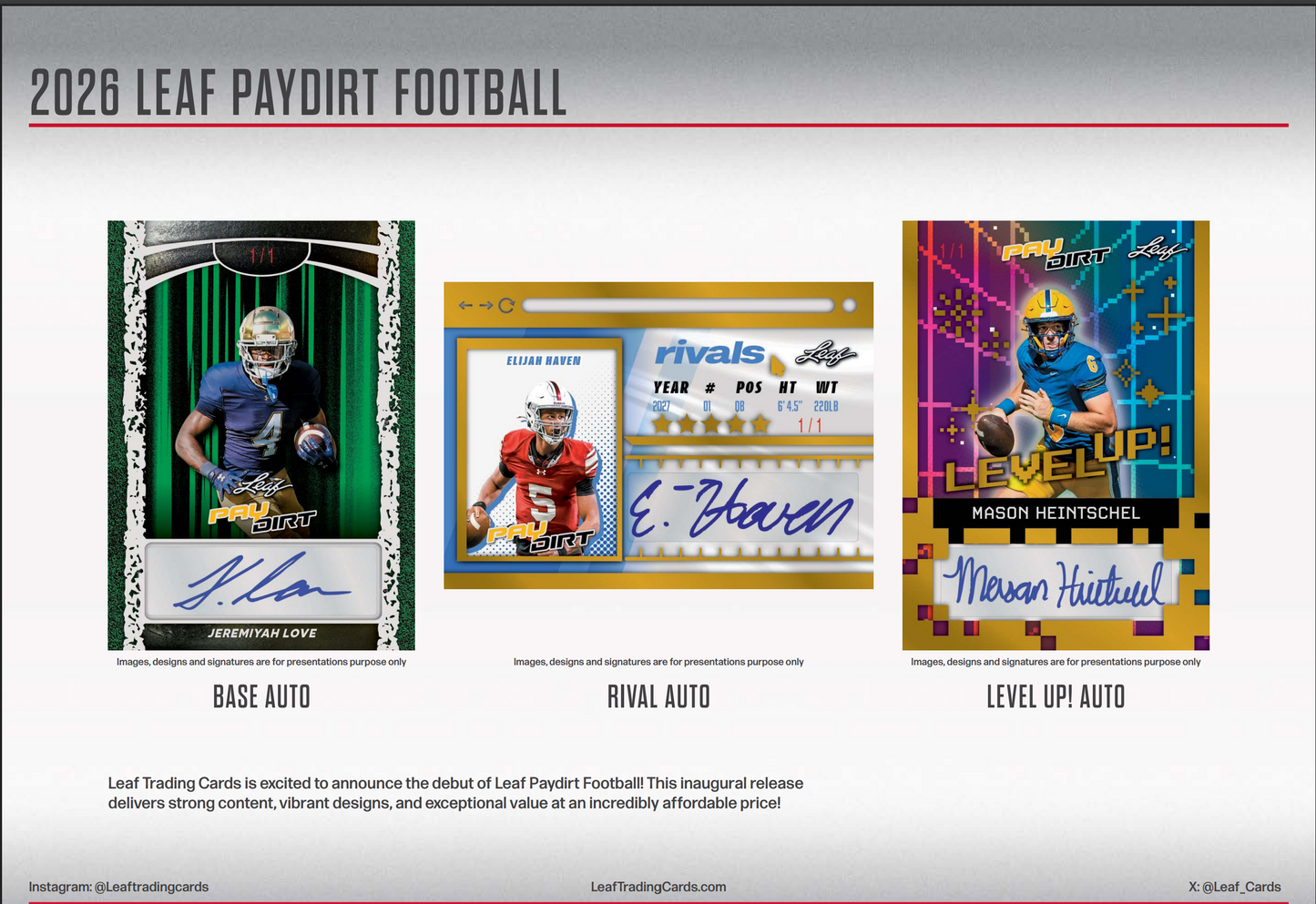 2026 Leaf Paydirt Football Jumbo Hobby Box