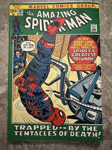 Amazing Spiderman #107 VF+ 8.5 (Marvel Comics 1972) - Beautiful copy