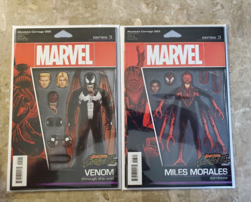 Absolute Carnage 2,3 Venom/Miles Morales Action Figure Variant Lot - NM