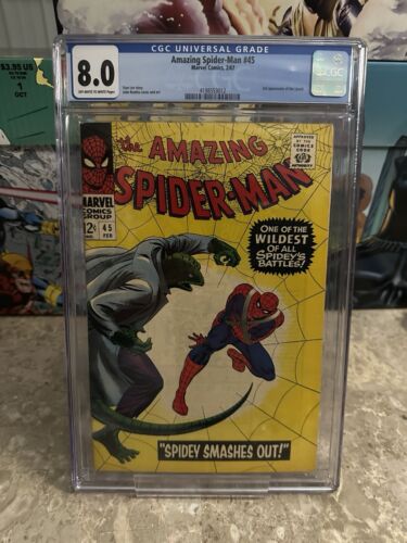 Amazing Spider-Man #45 CGC 8.0 (Marvel Comics 1967) - 3rd Appearance Lizard