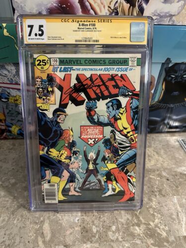 X-Men #100 CGC 7.5 OWTW SS Chris Claremont (1976 Marvel Comics) - Brand New Case