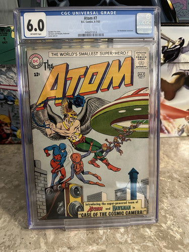 Atom #7 CGC 6.0 OW Pages (DC Comics 1963) - 1st Hawkman Crossover