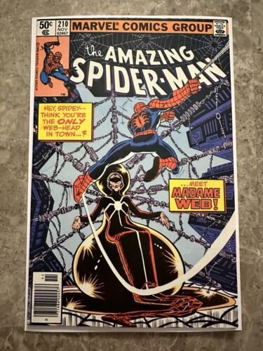 Amazing Spider-Man #210 Newsstand VF- 7.5 (1980 Marvel Comics) - 1st Madame Web