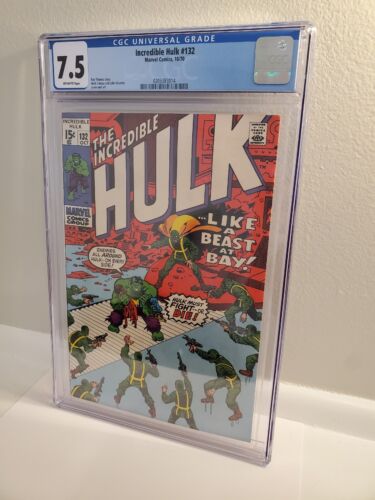 Incredible Hulk #132 CGC 7.5 OW Pages (1970 Marvel Comics)