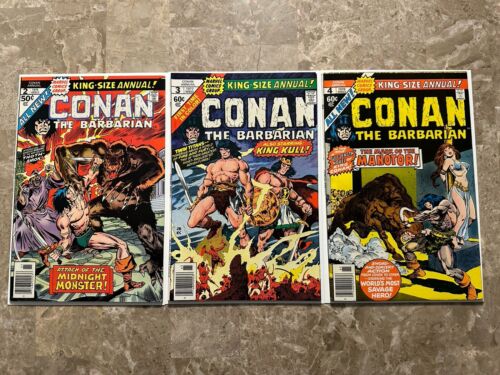 Conan the Barbarian Annual #2-4 6.0-8.0 (1978 Marvel Comics)