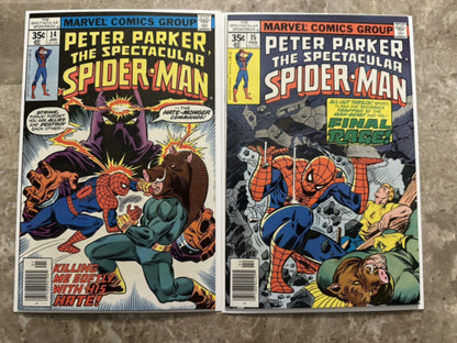 Spectacular Spider-Man #14, 15 VF/NM 8.5-9.0 (1977 Marvel) - Very high grade