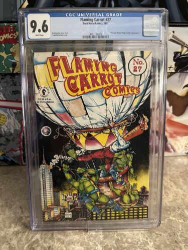 Flaming Carrot #27 CGC 9.6 WP (1991 Mirage) - Turtles Appearance